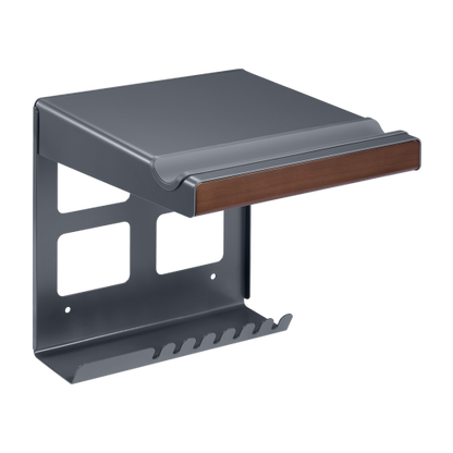 On-Wall Bike Storage Rack with Open Shelf & Hooks Black | TVB-140