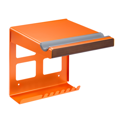 On-Wall Bike Storage Rack with Open Shelf & Hooks Orange | TVB-141