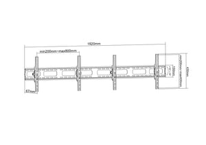 Support mural TV double inclinable Contre-rail | TVB-100