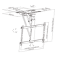Grand support de plafond TV rabattable et pivotant intelligent pour joints de plafond en bois | TVB-107