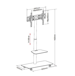 Wolff Mount TVB-59 tv floor stand – product view