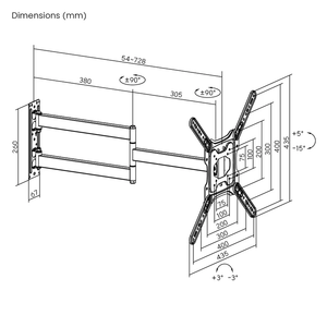 Universal Large TV-Mount for screens | TVB-15
