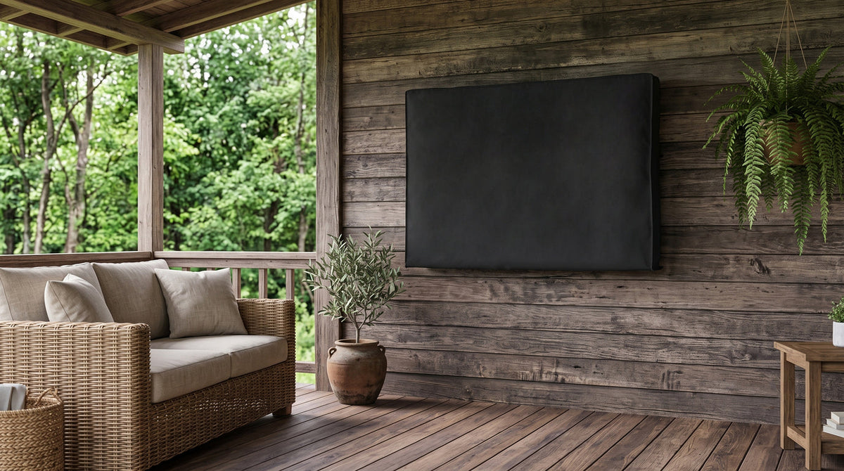Wolff Mount TVB-74 outdoor TV cover – installation example