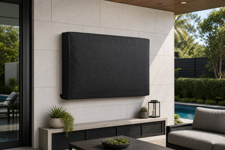 Wolff Mount TVB-73 outdoor TV cover – installation example