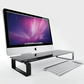 Wolff Mount TVB-41 black glass monitor riser – installation example